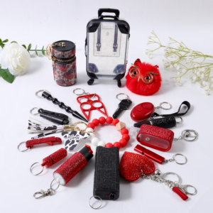 Red-and-Black-Self-Defense-Keychain-Set